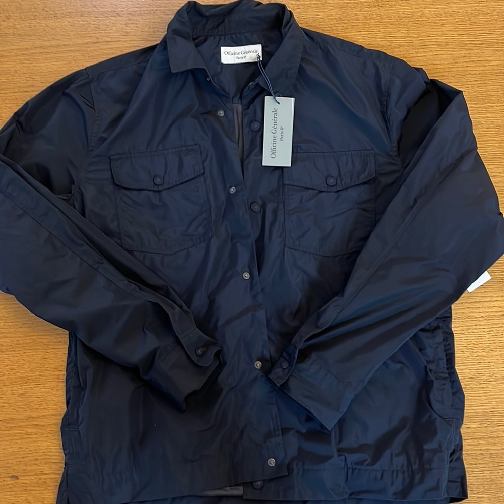 Officine Generale Men’s Navy Nylon Jacket, size L
